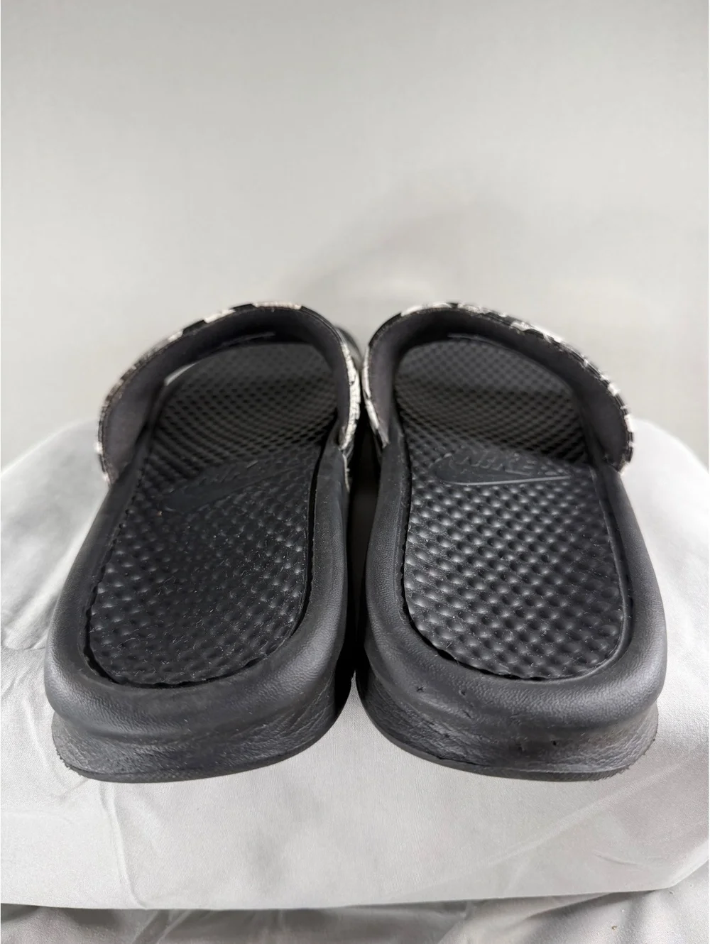 Nike Black Floral Print Slide Sandals